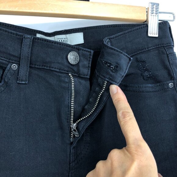 Topshop Black Distressed Knee Moto Jamie Skinny Jeans size 26 - Picture 9 of 16